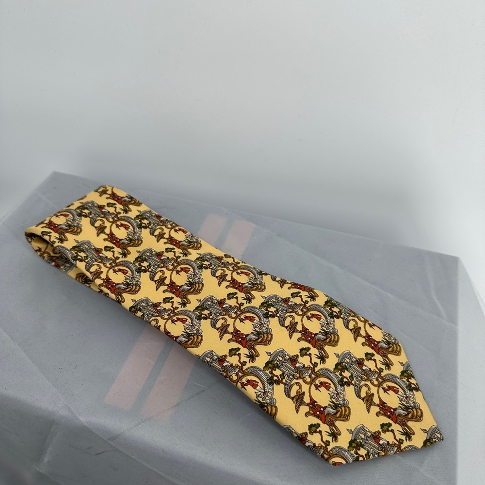 Salvatore Ferragamo silk orientalist Indian Asian tie